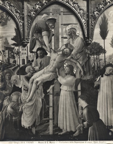 Brogi — Firenze - Museo di S. Marco - Particolare della Deposizione di Croce; Beato Angelico — particolare, Cristo deposto